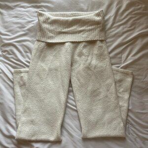 Madden Girl White Knit Foldover Lounge Sweatpants